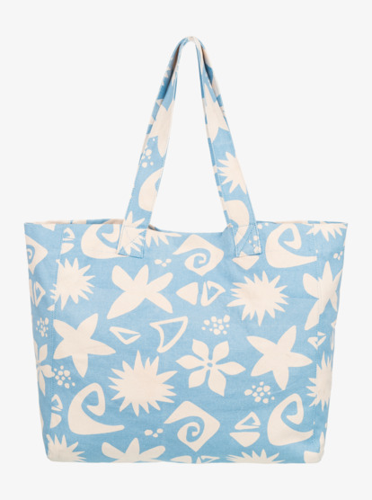 4 Womens Anti Bad Vibes Printed 24L Large Tote Bag Blue ERJBT03344 Roxy