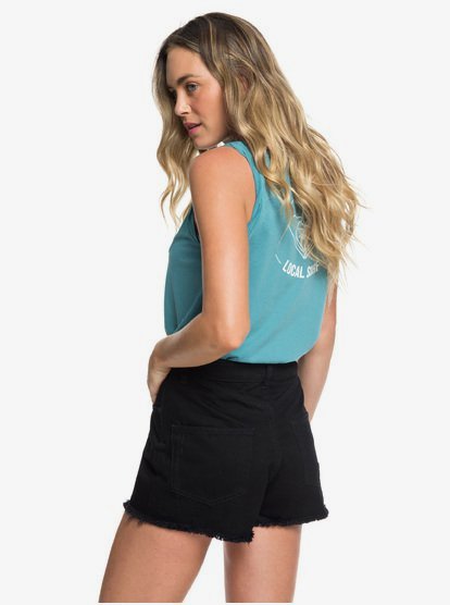 Suns Shadow Black High Waist Denim Shorts For Women Erjds Roxy