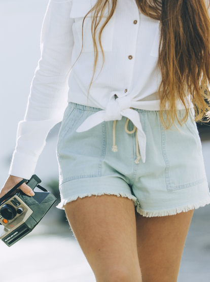 Contrasted World Denim Shorts 