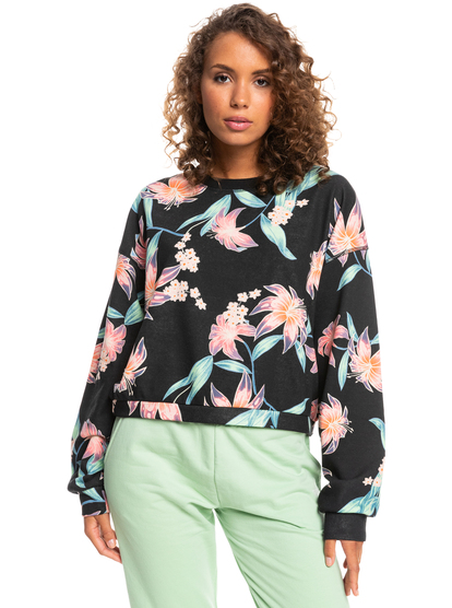 4 Off To The Beach 2022 - Sweat pour Femme Noir ERJFT04595 Roxy