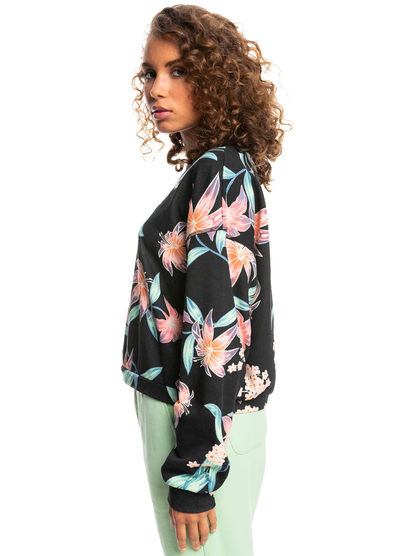 5 Off To The Beach 2022 - Sweat pour Femme Noir ERJFT04595 Roxy