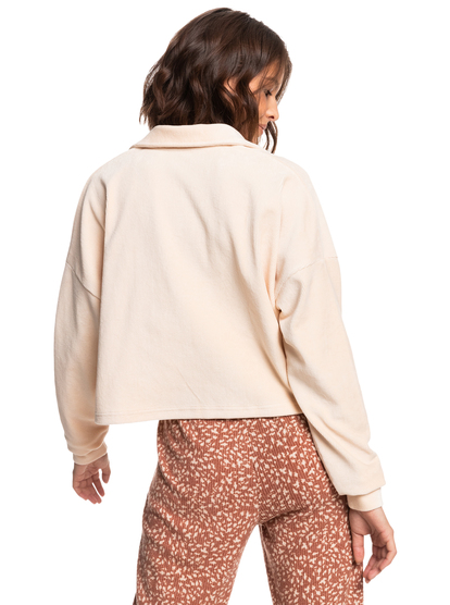 8 On The Road Again Long Sleeve V-Neck Top Beige ERJFT04632 Roxy