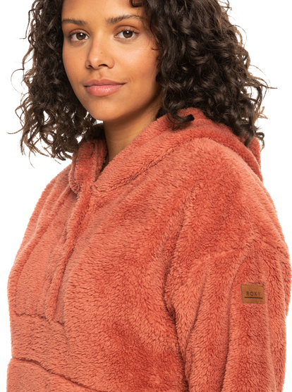 6 Surf Spray Hooded Pullover Fleece Pink ERJFT04639 Roxy