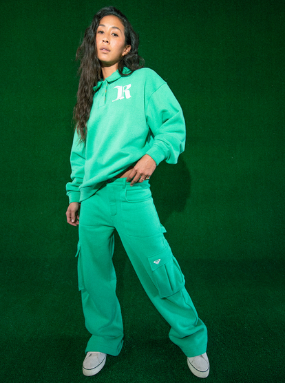 4 Kelia 2022 - Sweatshirt mit Hemdkragen für Frauen Grün ERJFT04652 Roxy