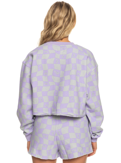 10 Kelia 2022 - Cropped Sweatshirt for Women Purple ERJFT04668 Roxy