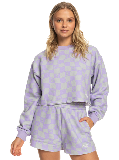 6 Kelia 2022 - Cropped Sweatshirt for Women Purple ERJFT04668 Roxy