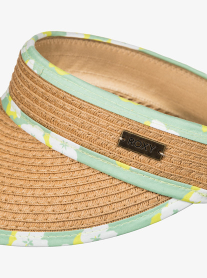 6 Womens Havana Philosophy Straw Visor Green ERJHA04225 Roxy