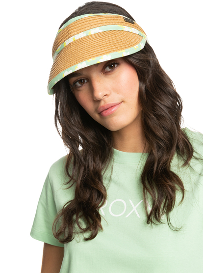 1 Womens Havana Philosophy Straw Visor Green ERJHA04225 Roxy