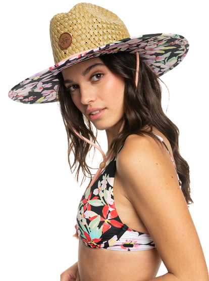 5 Womens Pina To My Colada Straw Sun Hat Black ERJHA04227 Roxy