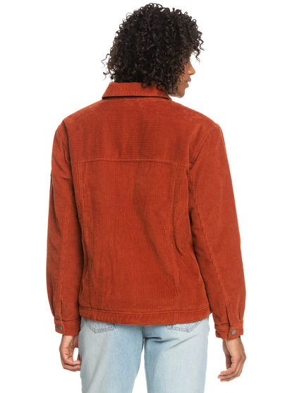 11 On The Block Corduroy Trucker Jacket Brown ERJJK03509 Roxy