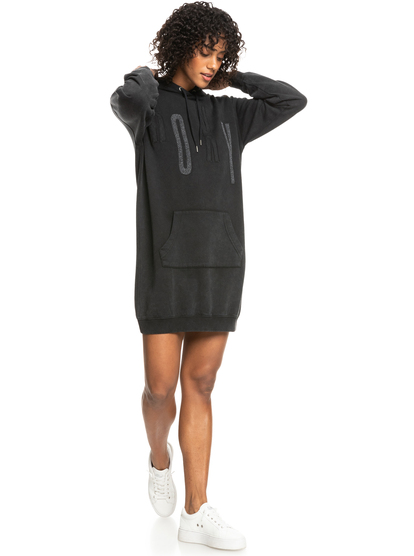 3 Sound Waves - Kleid mit Kapuze für Frauen Schwarz ERJKD03445 Roxy