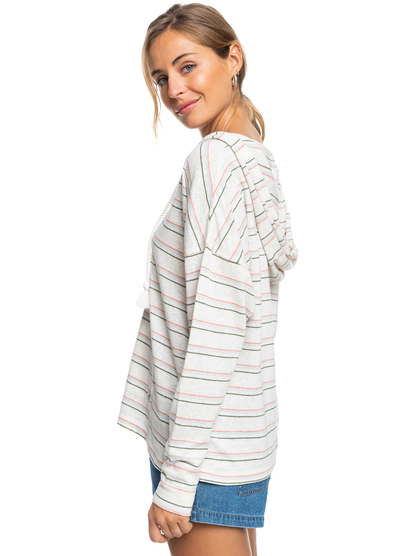 1 Paddle Out Stripe Hoodie White ERJKT03849 Roxy
