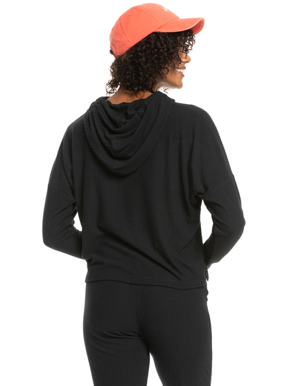 4 Womens Hang Five Hoodie Black ERJKT04047 Roxy