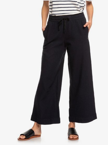 Womens black linen capris Clearance
