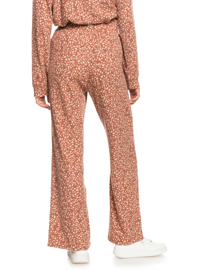 9 Womens Endless Daze Cosy Rib Knit Trousers Brown ERJNP03475 Roxy