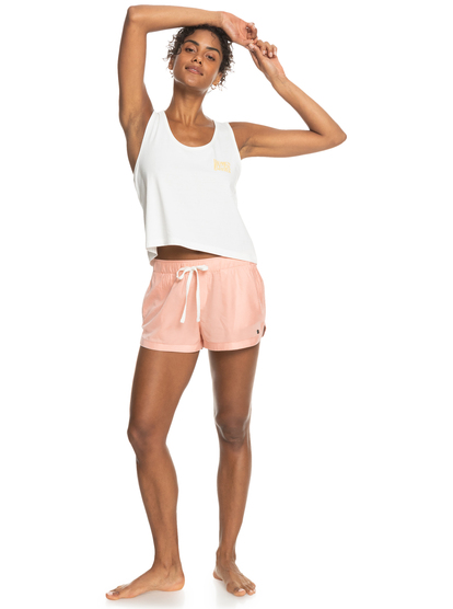 3 New Impossible Love Elastic Waist Shorts Pink ERJNS03266 Roxy