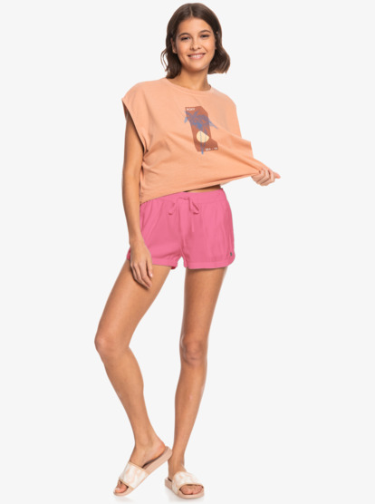 3 New Impossible Love Elasticized Shorts Pink ERJNS03266 Roxy