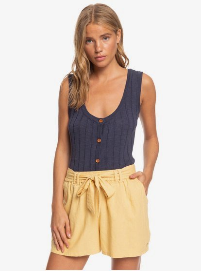 high waisted linen shorts