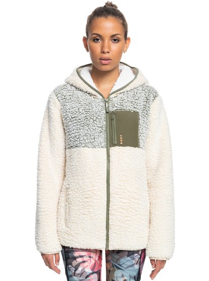 Want It Back Zip Up Sherpa Fleece for Women Roxy