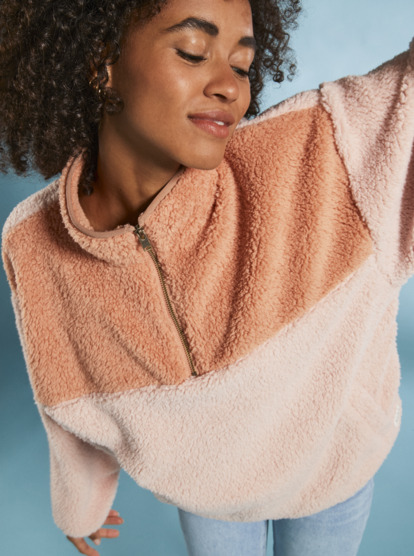 2 Womens Groove Time Fleece Pink ERJPF03135 Roxy