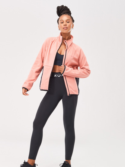 4 Waves Of Warmth Tech - Full-Zip Fleece for Women Pink ERJPF03142 Roxy