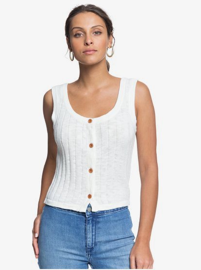 white knitted vest top