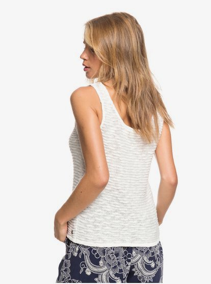 3 Mystic Dance Knitted Tank Top White ERJSW03394 Roxy
