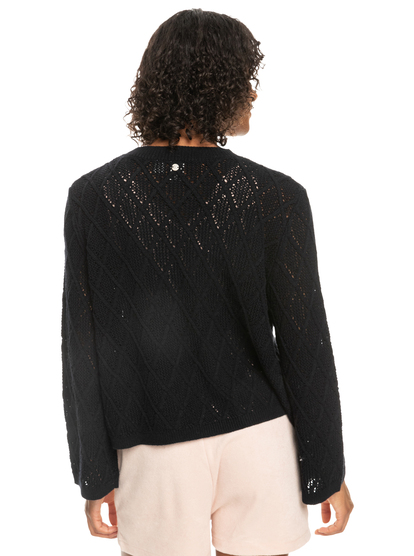 4 Paper Hearts Crew Neck Sweater Black ERJSW03543 Roxy