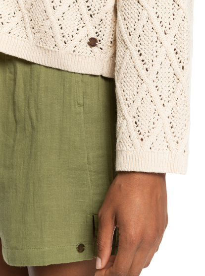 3 Paper Hearts Crew Neck Sweater Beige ERJSW03543 Roxy