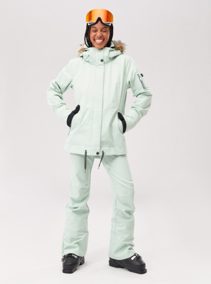 4 Womens Meade Technical Snow Jacket Green ERJTJ03424 Roxy