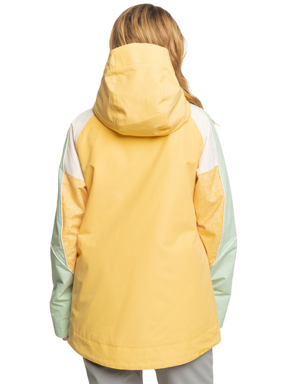 14 Womens Highridge Hoodie Technical Snow Jacket Yellow ERJTJ03428 Roxy
