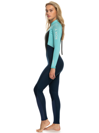 1 Womens 3/2mm Prologue Back Zip Wetsuit Blue ERJW103074 Roxy
