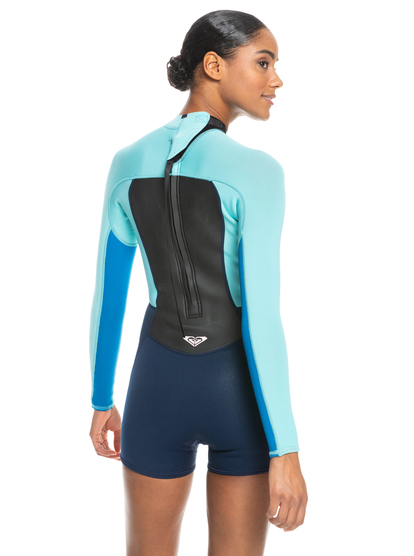 4 Womens 2/2mm Prologue Back Zip Long Sleeve Springsuit Blue ERJW403032 Roxy