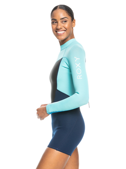1 Womens 2/2mm Prologue Back Zip Long Sleeve Springsuit Blue ERJW403032 Roxy