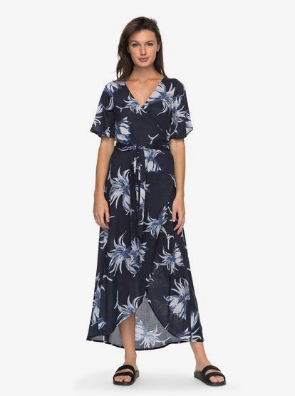 roxy floral wrap dress