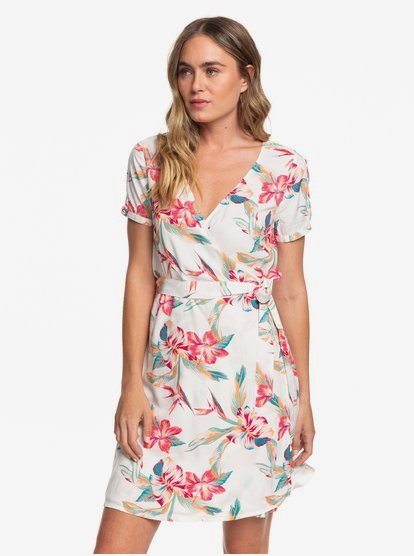 monument view short sleeve wrap dress