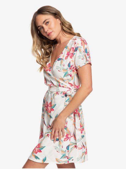 monument view short sleeve wrap dress