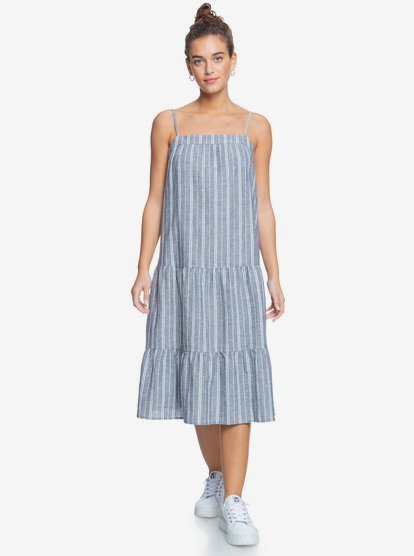 3 Golden Allure - Robe midi à bretelles pour Femme Bleu ERJWD03589 Roxy