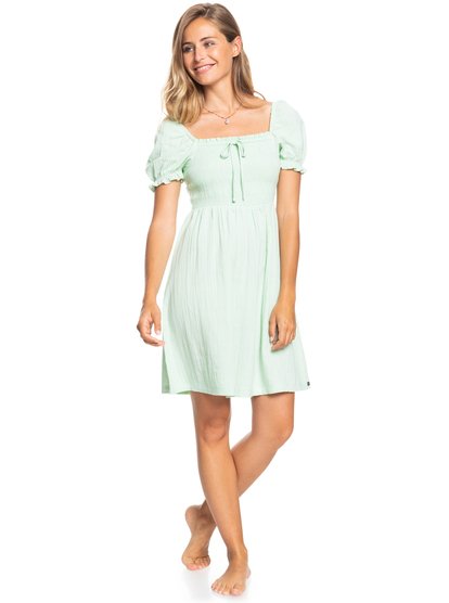 3 Hello Mini Again Woven Dress Green ERJWD03636 Roxy