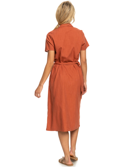 7 Womens Alright Dear Midi Wrap Dress Pink ERJWD03684 Roxy