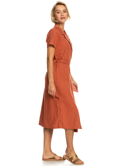5 Womens Alright Dear Midi Wrap Dress Pink ERJWD03684 Roxy