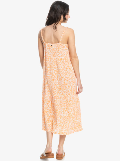 3 Womens Waiting Line Again Strappy Dress Orange ERJWD03765 Roxy