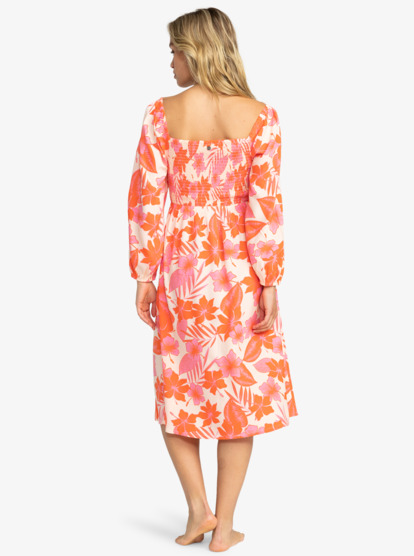 4 Womens Sunshine Spirit Midi Dress Orange ERJWD03766 Roxy