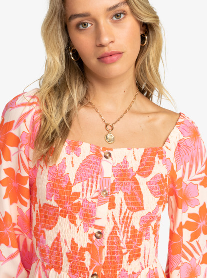 2 Womens Sunshine Spirit Midi Dress Orange ERJWD03766 Roxy