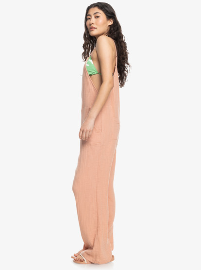 1 Womens Beachside Dreaming Strappy Jumpsuit Beige ERJWO03002 Roxy