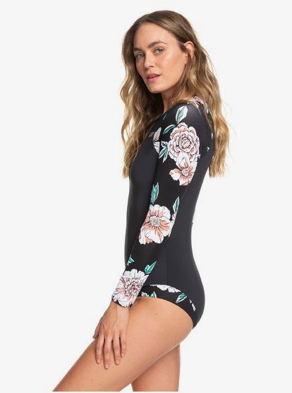 Surfin Love Long Sleeve Back Zip One Piece Rashguard Erjwr Roxy