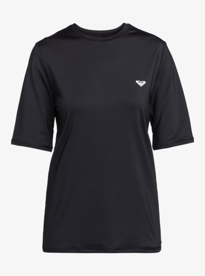 5 New Enjoy Waves Short Sleeve UPF 50 Surf T-Shirt Black ERJWR03702 Roxy