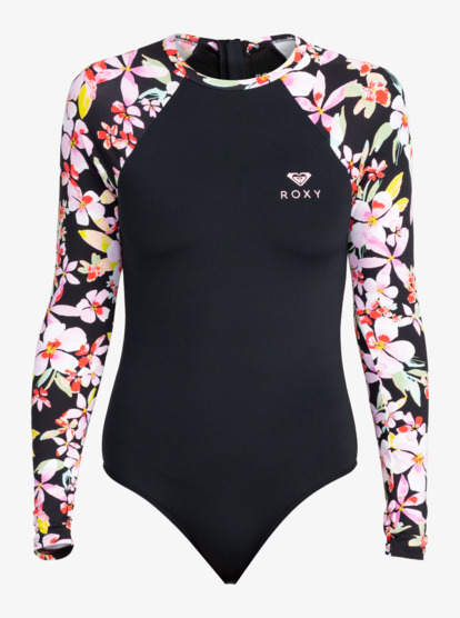 5 Womens Basic Long Sleeve One-Piece Swimsuit Black ERJWR03721 Roxy