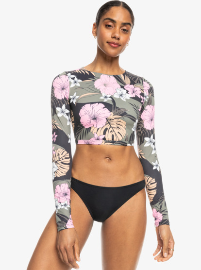 4 Womens ROXY Pro Nose Ride Long Sleeve UPF 50 Surf Top Black ERJWR03753 Roxy
