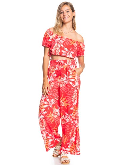 4 Dear Amor 2022 - Crop Top met Korte Mouw voor Dames Red ERJWT03535 Roxy